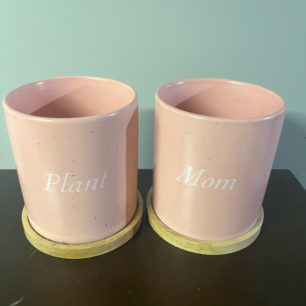 Pink Plant Mom Ceramic Planters
